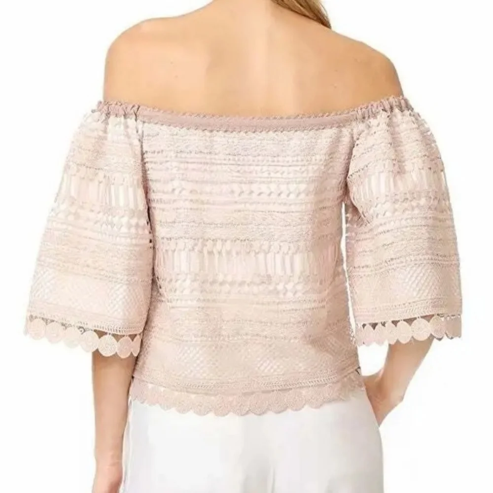 Alexis Women's  Beige Finn Off Shoulder Lace Top Small Whimsy - Picture 3 of 17